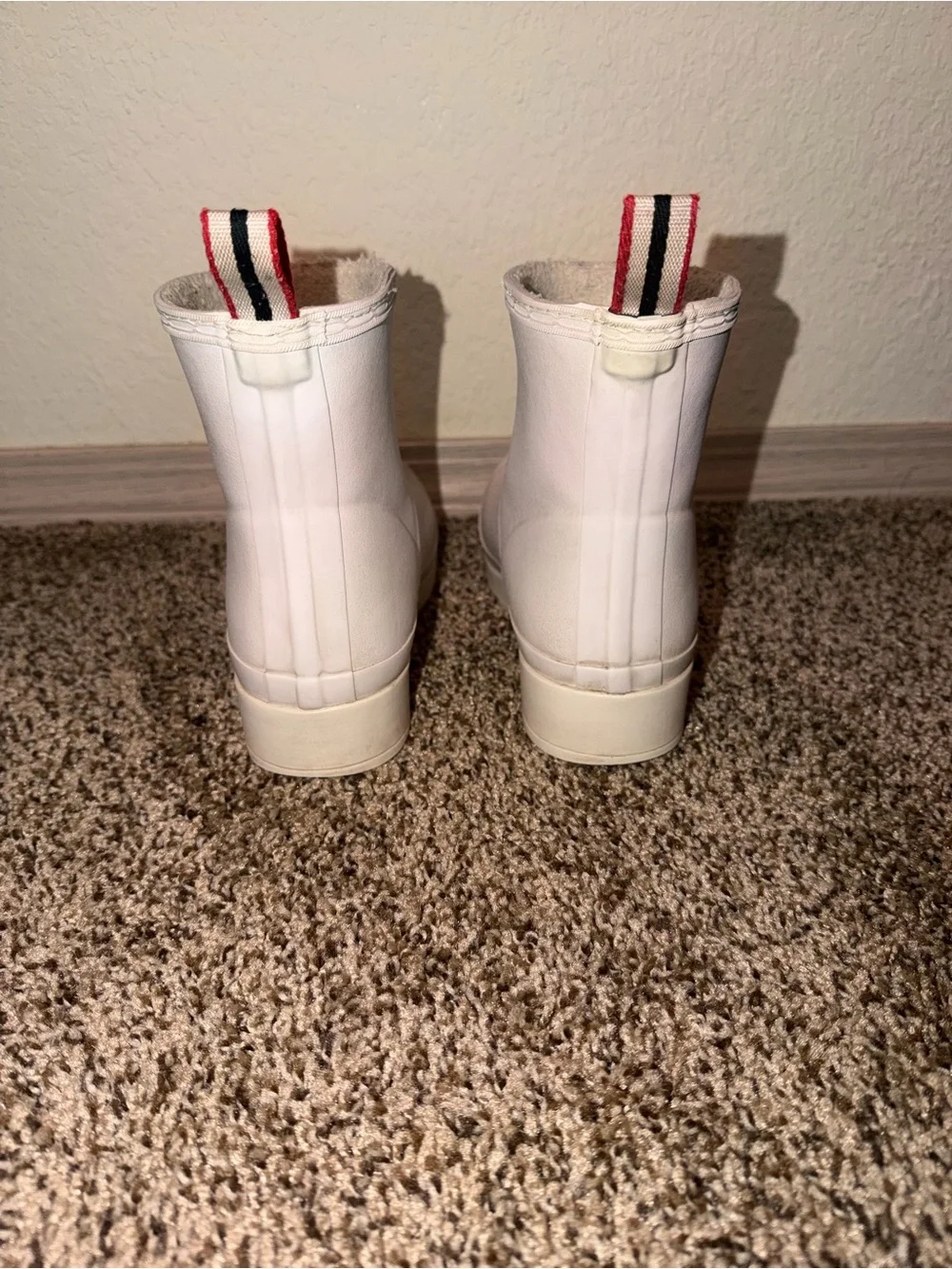 Hunter White Waterproof Rain Boots